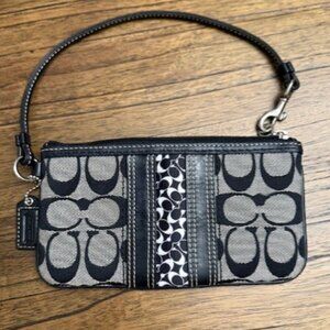 COACH Signature Canvas Wristlet Clutch